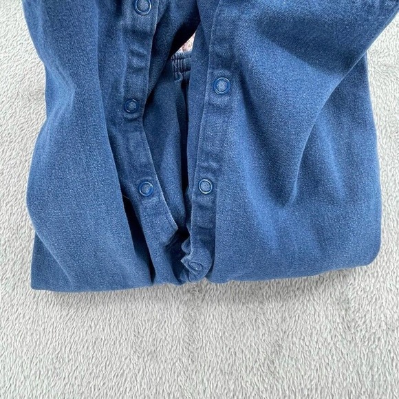 Vintage Baby Overalls 18M Blue Pink Ditzy Floral Quilted Bib Buttons Magic Years - Picture 6 of 12